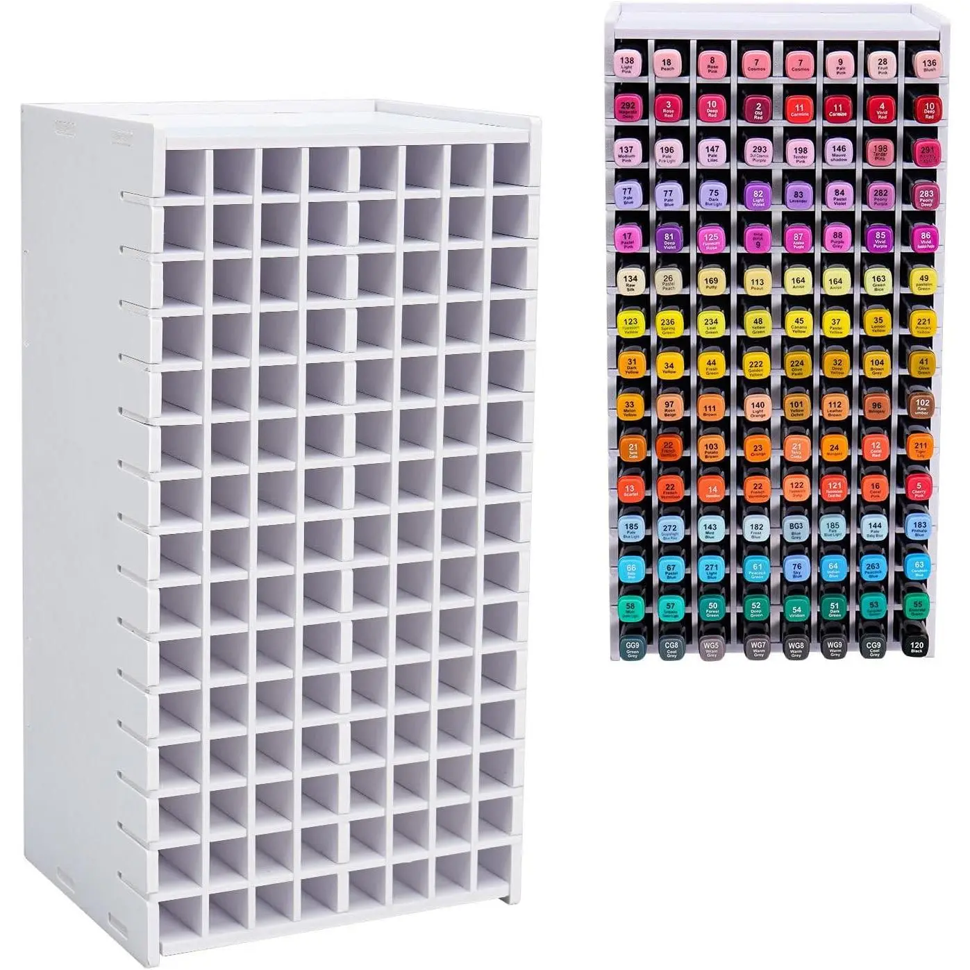 Art Marker Storage Rack for 120 Markers | Watercolour Brushes Pens Color Pencils Organizer Holder for Desk