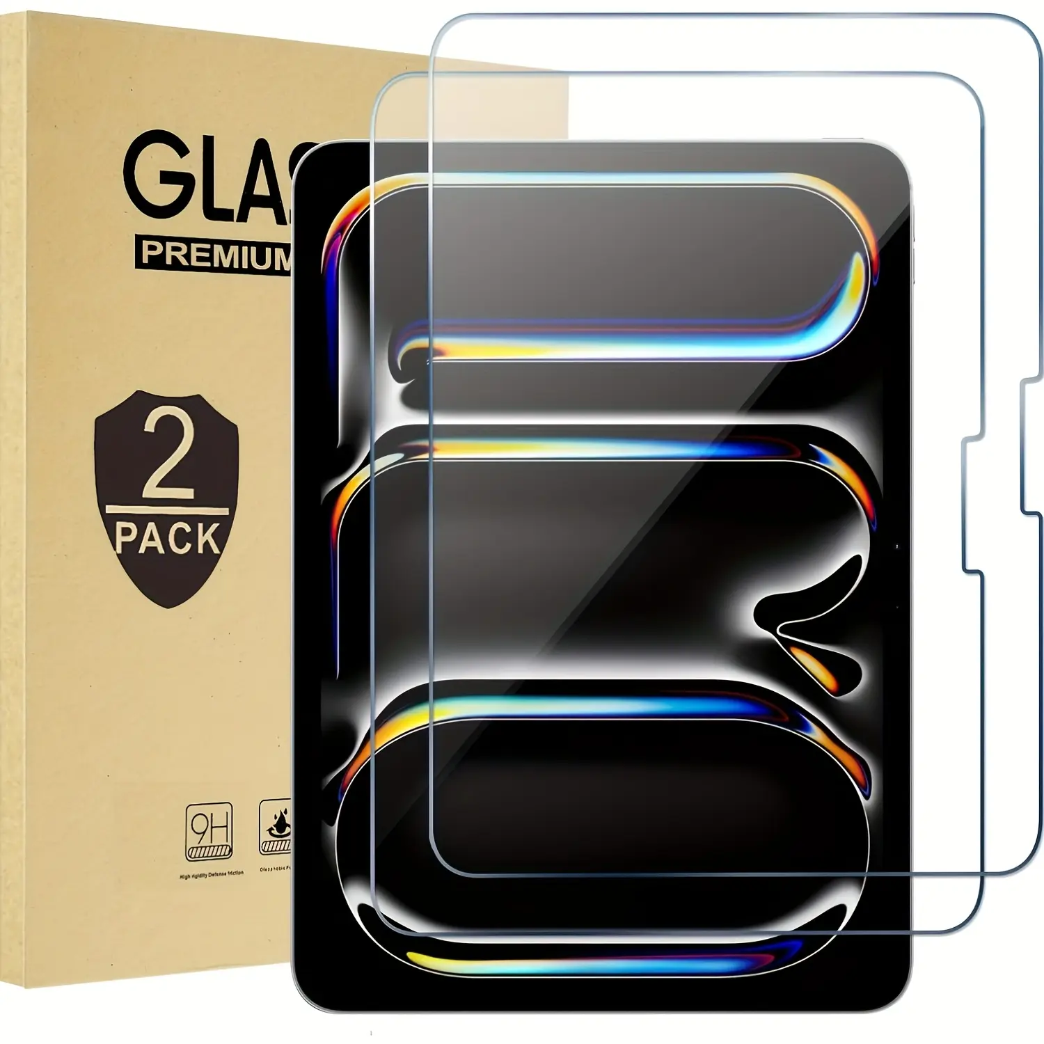 2 Pack 9H Tempered Glass Screen Protector with Anti-Fingerprint, Transparent HD Clear, Compatible with iPad Pro 13-Inch 2024 (M4) A2925 A2926 A3007, iPad Air 13 2024 (M2), iPad Air 13 2025 (M3), iPad Air 8 2026 (M4)