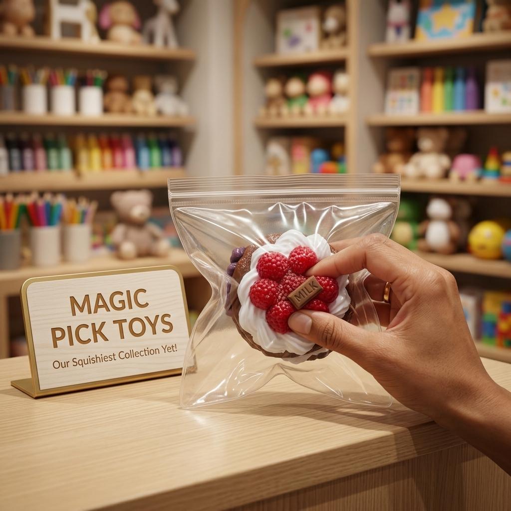 Final Sale | Chocolate Raspberry Tart Squishy |  Food-Grade Silicone Slow-Rising Rebound Squishy Fidget Toys for Stress Relief - Soft Squeeze Toys with Thick Creamy Slime Texture, Handmade Non-Toxic Sensory Toys