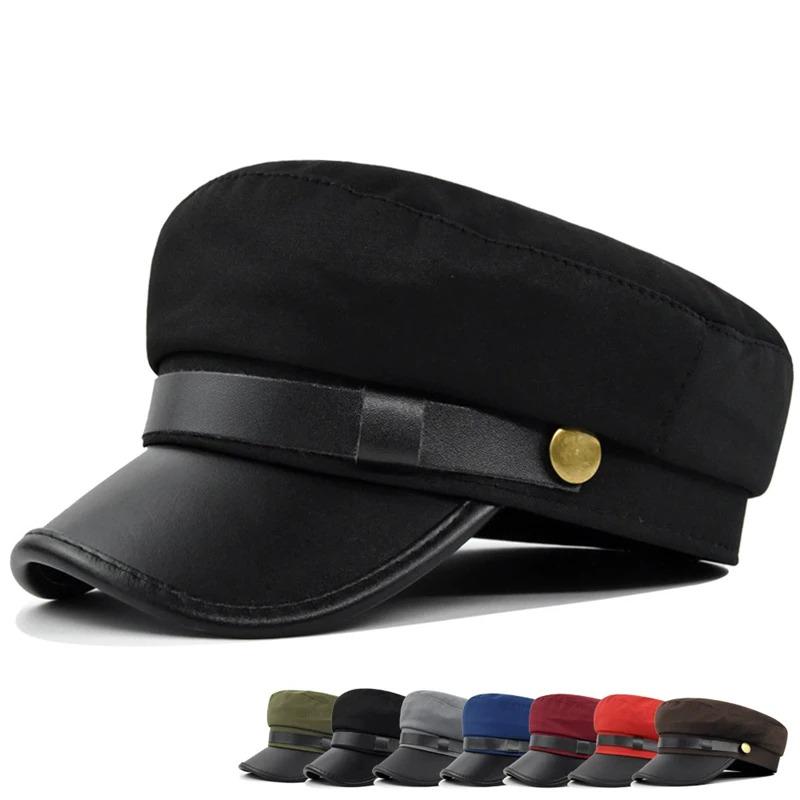 Autumn and Winter Versatile Beret Retro Flat Top Visor Small Face Black Painter Hat Fashion Hat Classic Versatile Adjustable