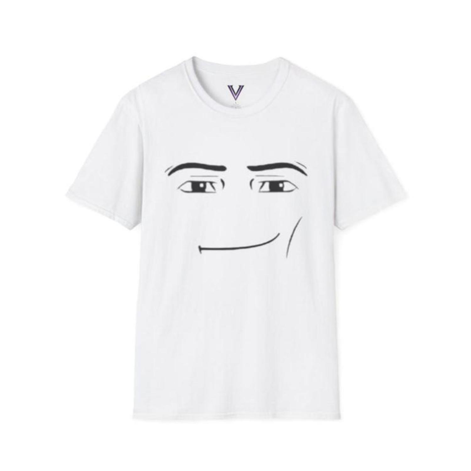 Minimalist Sarcastic Expression Roblox Man Face T-Shirt Unisex Casual Graphic Tee with Internet Humor White Short Sleeve Streetwear Minimalist Sarcastic Expression Roblox Man Face T-Shirt Unisex Casual Graphic Tee with Internet Humor White Short Sleeve Streetwear