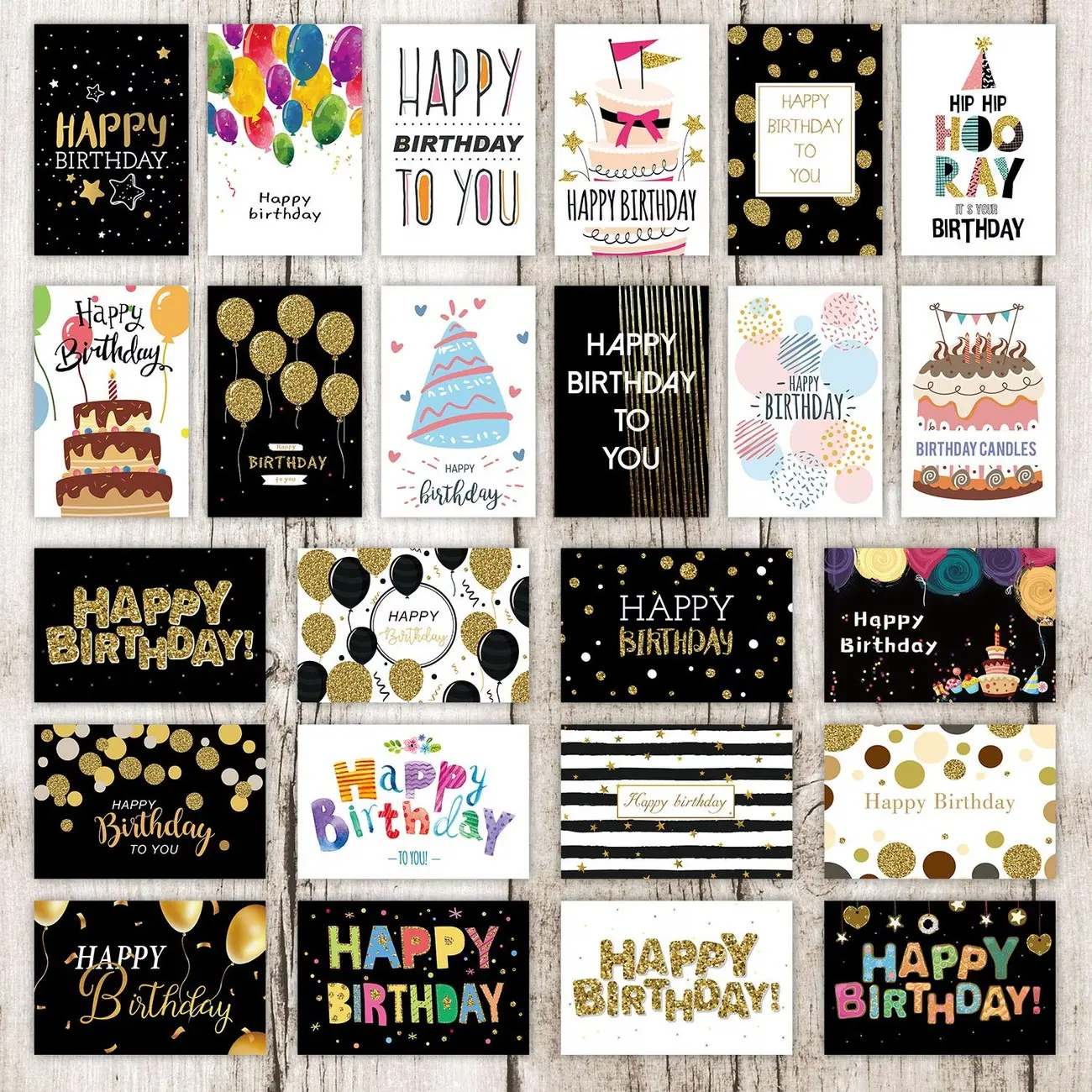 48-Piece Set (24 Birthday Cards and 24 Envelopes), Perfect for Celebrations, High-Quality Paper, Ideal for Gifts and Events, Card With Envelope, Happy Birthday Cards Bulk