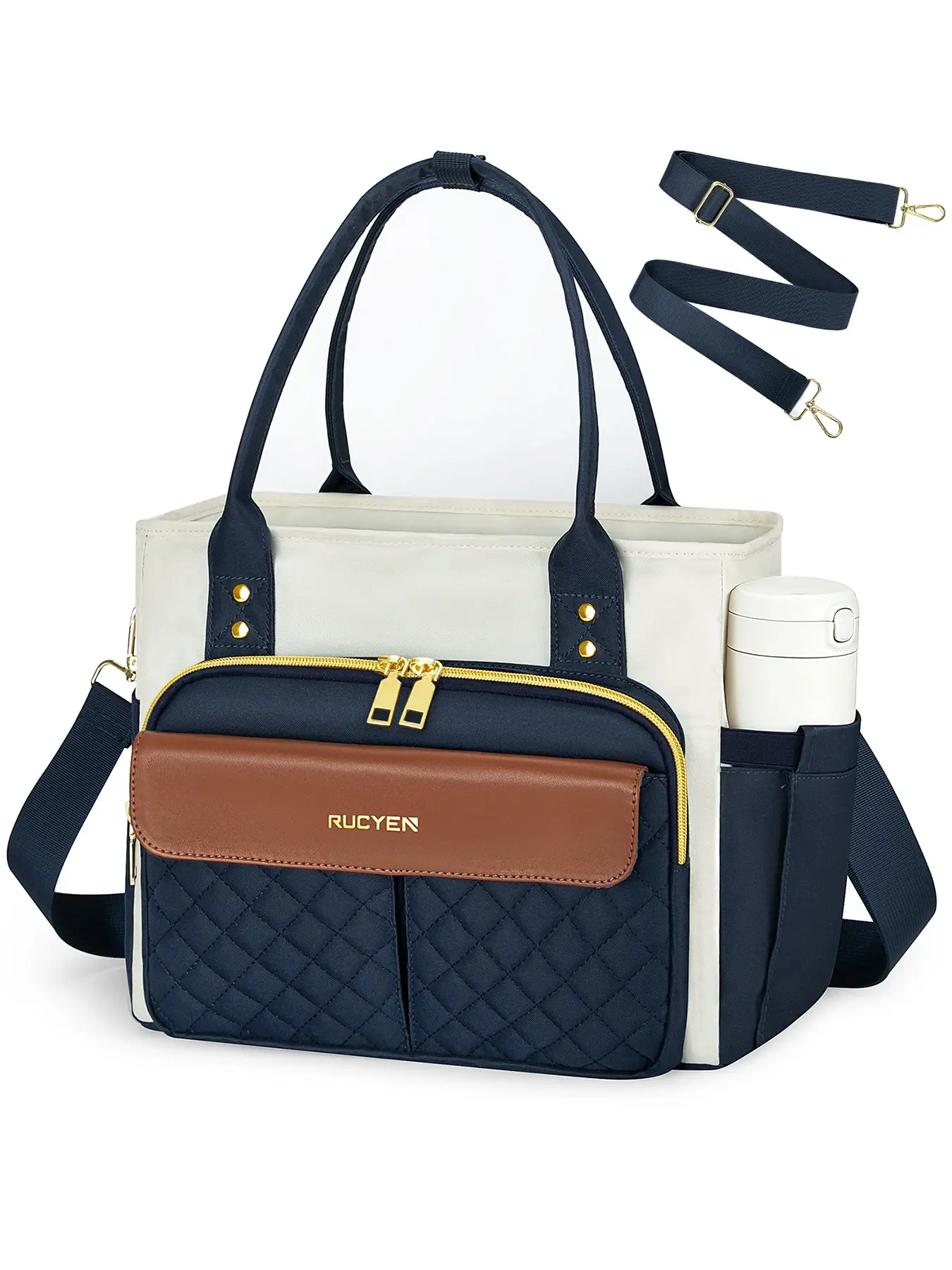 Large Capacity Insulated Lunch Bag, Commute Travel Handbag, Detachable Shoulder Strap, Multi-Functional Thermal Food Container