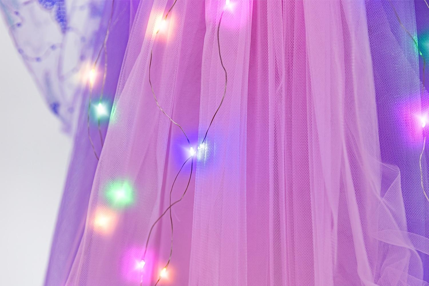 (New)Girl's Light-Up Princess Dress with Gloves, Lining - Perfect Themed Parties and Holiday Gifts, LEADTEX Costume Decoration