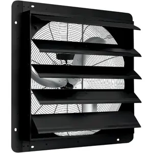 20" Wall-Mounted Shutter Exhaust Fan, 3500 CFM High-Speed Ventilation, 1500 RPM Low-Noise, Aluminum Blades & Automatic Shutter for Attic, Garage, Greenhouse, Workshop & Louvered Vent Applications