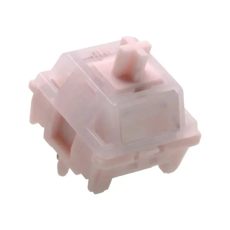 Peach Pink Silent Linear Switches 42g Pre-Lubed 5-Pin HotSwap POM+TPE Stem HMX for MX Mechanical Keyboard Hot Swappable Switches