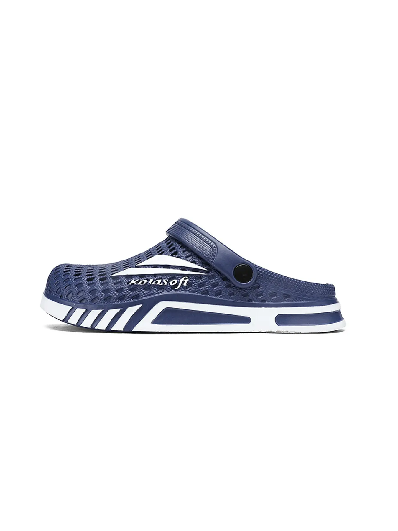Men's Eva Clogs, Slip-On Cut-Out Design, Wide Width, Casual Letter Pattern, All-Season Indoor/outdoor Comfort Shoes