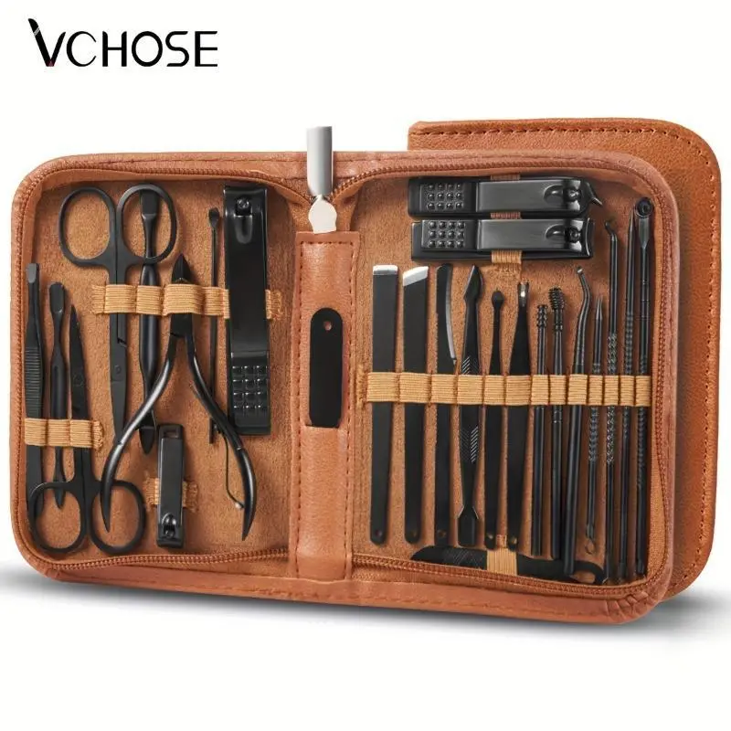 1set Professional Nail Cutter Pedicure Scissors Set Stainless Steel Portable Manicure Nail Clipper Tool Set