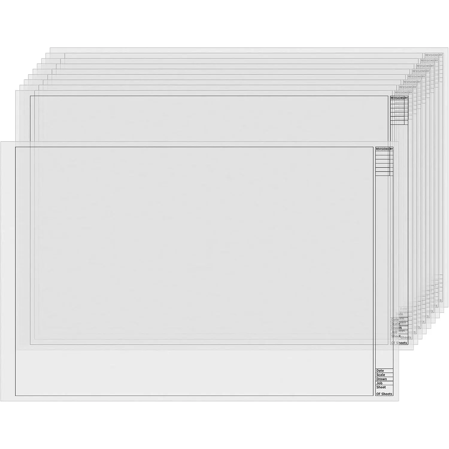 10 Sheets Architectural Vellum Paper 18" x 24" Drafting Vellum Tracing Sheets White Translucent Drafting Paper Rag with Border and Title Block for Drawing Sketching Architecture Building