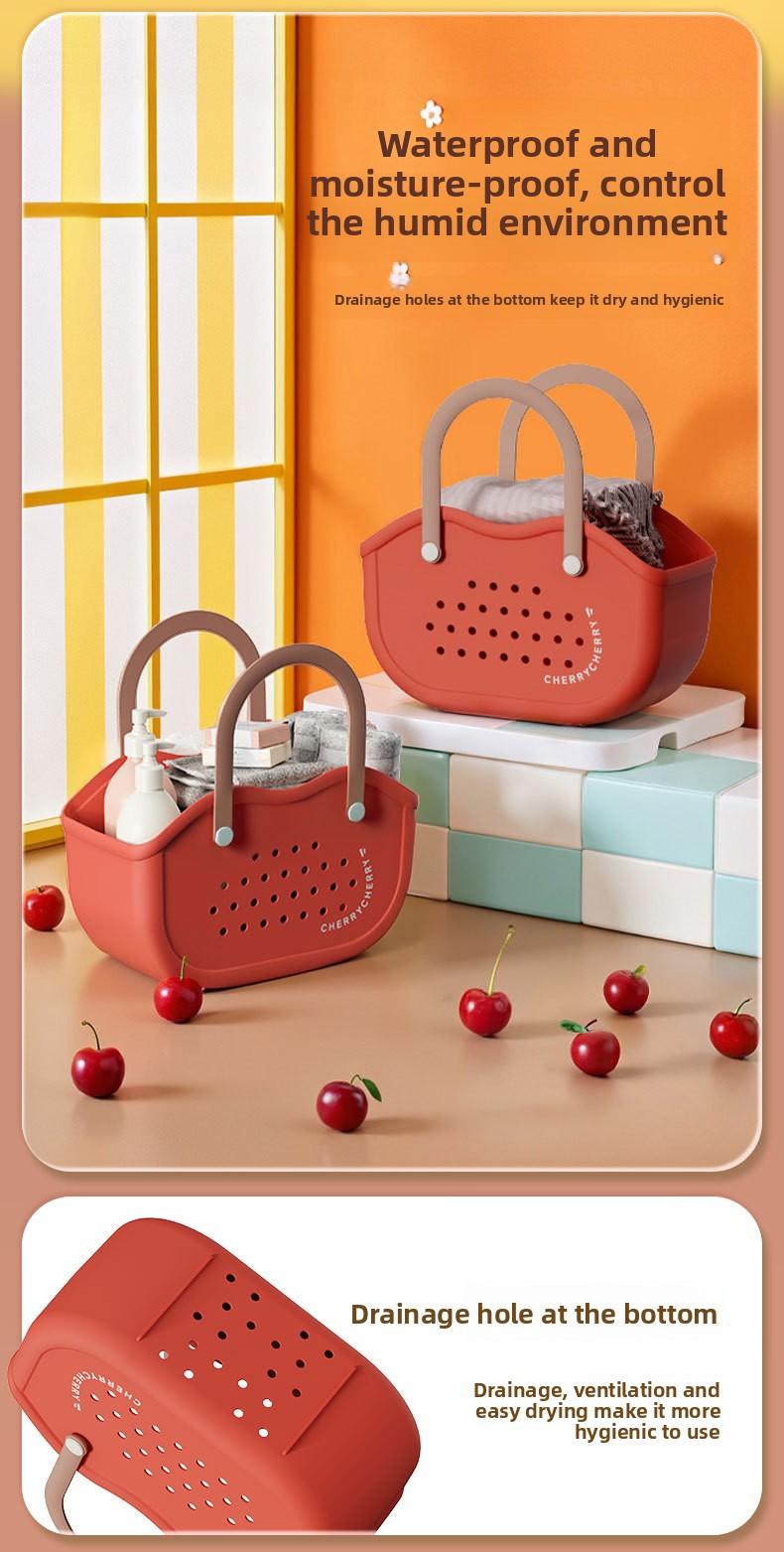 Bath Basket Handheld Shower Basket Bathroom Toiletries Storage Basket Small Basket Organizer Plastic Bathing Basket