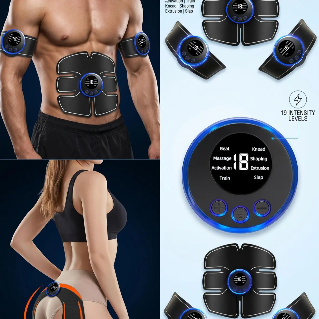 2026 EMS Hip Muscle Stimulator, Fitness Weight Training, Hip Abdominal Arm Leg Trainer, Massage, USB Charging, Home Gym Equipment