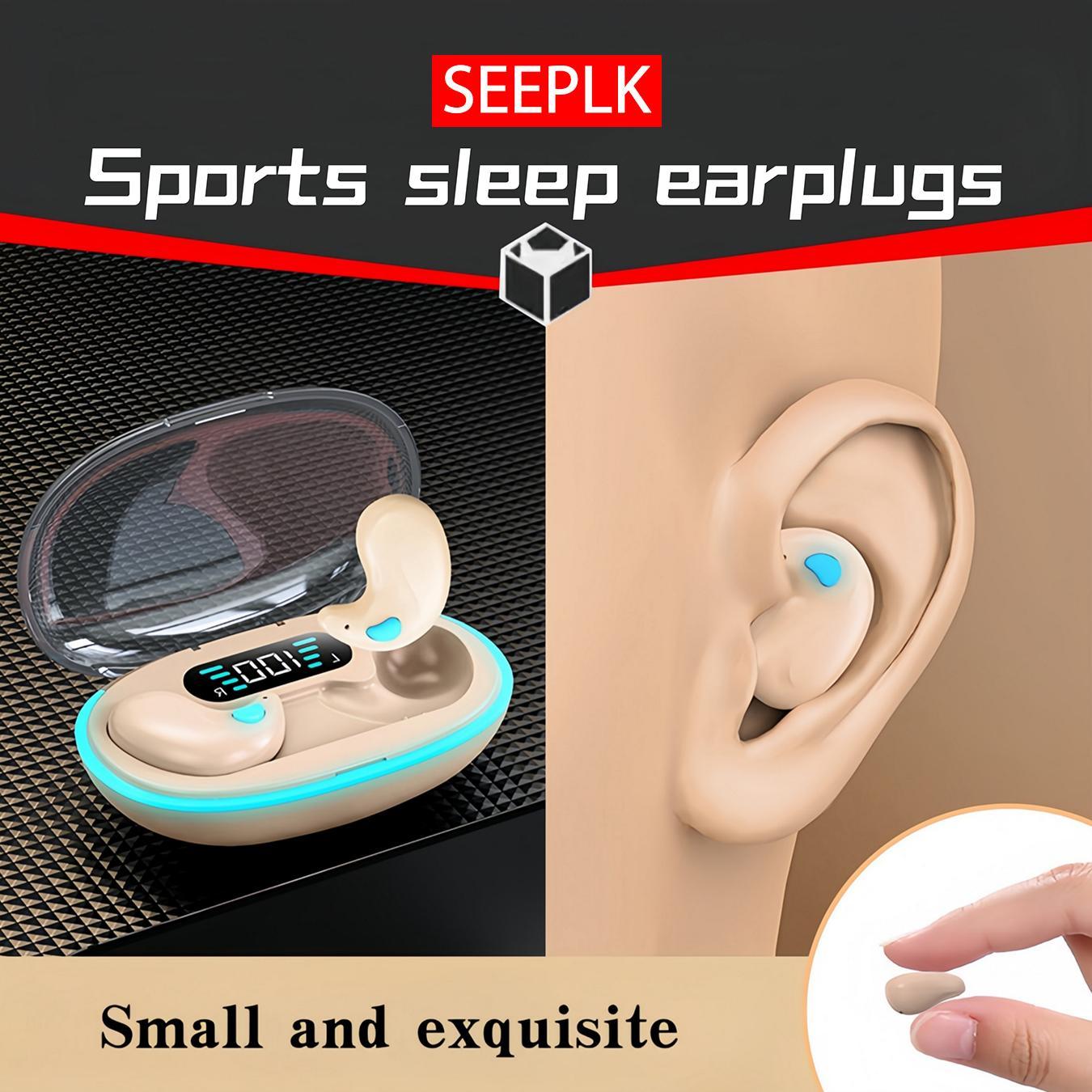 SEEPLK Wireless Sleep Earbuds, 1 Count Waterproof Sport Earbuds with Charging Case, Effortless Comfort Headphones for Active Lifestyles, Secure Fit for All-Day Use, Audio, Waterproof Wireless Earphones