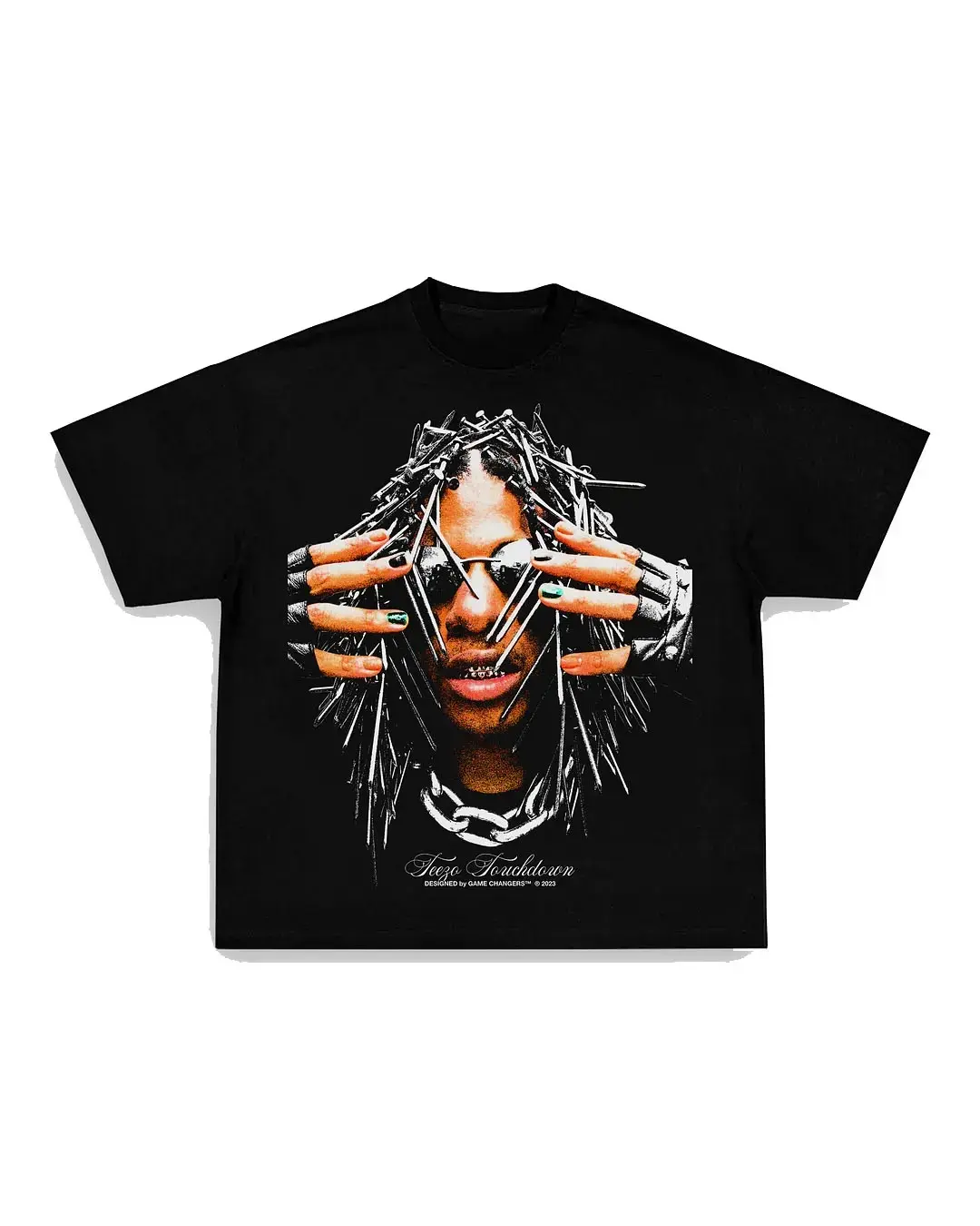 TEEZO TOUCHDOWN TEE Print Short Sleeve T-Shirt Casual Menswear Top Underwear Man Streetwear Tshirt Crewneck Round Neck Tropical