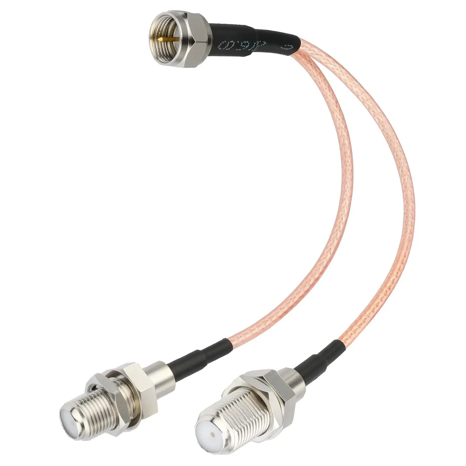 F-Type RG6 Splitter Coax , 75Ohm 3 Way Splitter Combiner for TV Antenna, 6.8inch F Male to F  Female RG316 ,  Signal Transmission &  Reception, Flexible for Tight Spaces