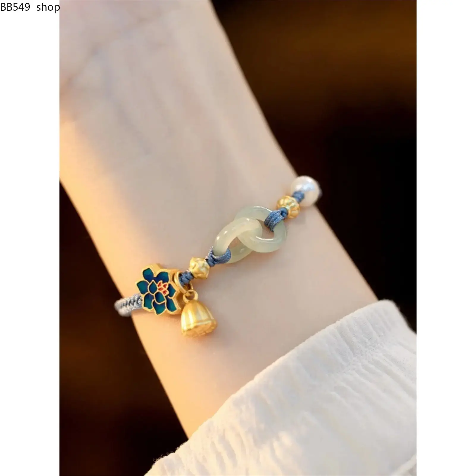 Girls with Interlocking Safety Clasp Bracelets, Small Design Imitates Hotan Jade Pearl Bracelet, Rope Weaving High-end Hand Jewelry, Suitable for Daily Gatherings, Exquisite Gift for Relatives and Friends, Premium bracelet, High Quality Bracelet