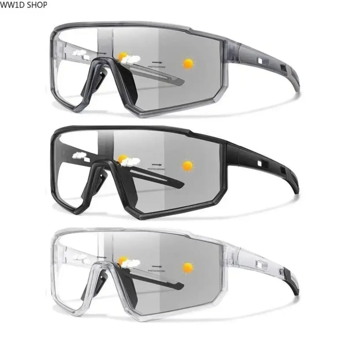 3-Pack Peppy Accessories Adults, Unisex Synthetic Sport Sunglasses with Polka Dot Photochromic Lenses, Windproof & UV Safety, Sports Cycling Sunglasses, Color Changing, Running/Cycling, Bike Shades, Casual Cycling Glasses