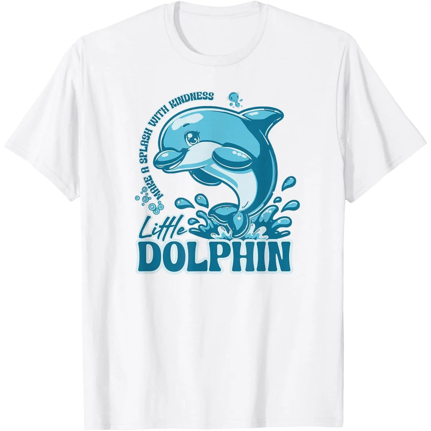 Women's Minimalist Dolphin Graphic T-Shirt, Cotton Jersey Shortsleeve Top with Relaxed Fit for Casual Office Layering, Blazer, Cardigans