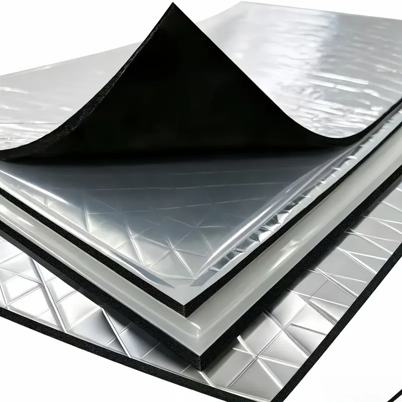 Car Sound Deadener Mat, 197 Mil (5mm) Closed Cell Foam, Aluminum Foil Insulation, Waterproof Self-Adhesive, 8 Pieces, 3.88 Sq Ft