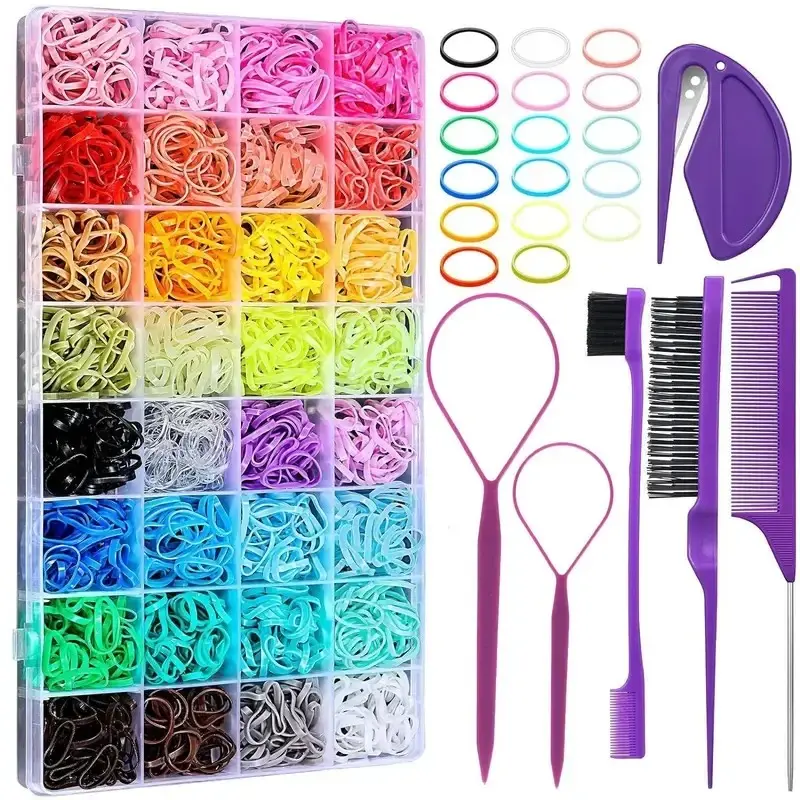 Hair Styling Accessories Set, Includes Hairbands, Tail Comb, Forehead Comb, Styling Tools, Heatless Styling Tools, Heat-Free Hair Styling Kit for Women and Girls