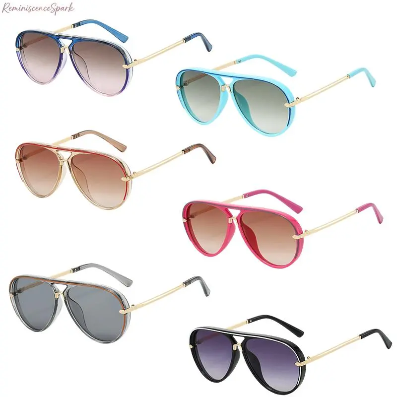 6 Pack Retro Aviator Sunglasses, Unisex Vintage Metal Frame with Gradient Lenses - Trendy Streetwear for Outdoor Fashion & Driving, High Quality Sunglasses, Outdoor Fashion Sunglasses