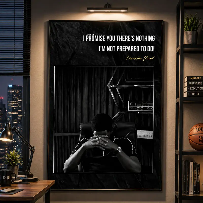 Snowfall Franklin Saint Motivational Quote Poster, Damson Idris TV Series Wall Art, Inspirational Quote Print, Bedroom Living Room Decor, TV Show Fan Gift, Modern Home Wall Art, Collector Poster, Urban Aesthetic Decor