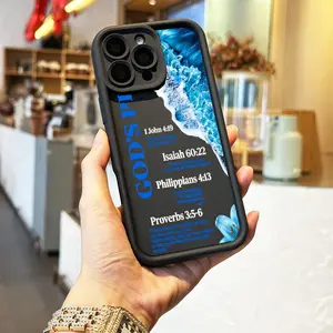 God’s Plan Ocean Faith Phone Case, Blue Wave Floral Bible Verse Inspired Style for iPhone 17 16 15 14 13 12 11 X Plus Pro Max, Shockproof Gift for Women