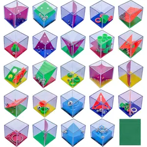 Brain Teaser Puzzle Cubes Party Favors for ADHD Autism Kids Adults 24 Pack Fidget Toy Set Gifts Mini Games Stress Relief Stocking Stuffers Bulk Goodie Bag Filler Treasure Box Classroom Prizes Schoolfidget toys