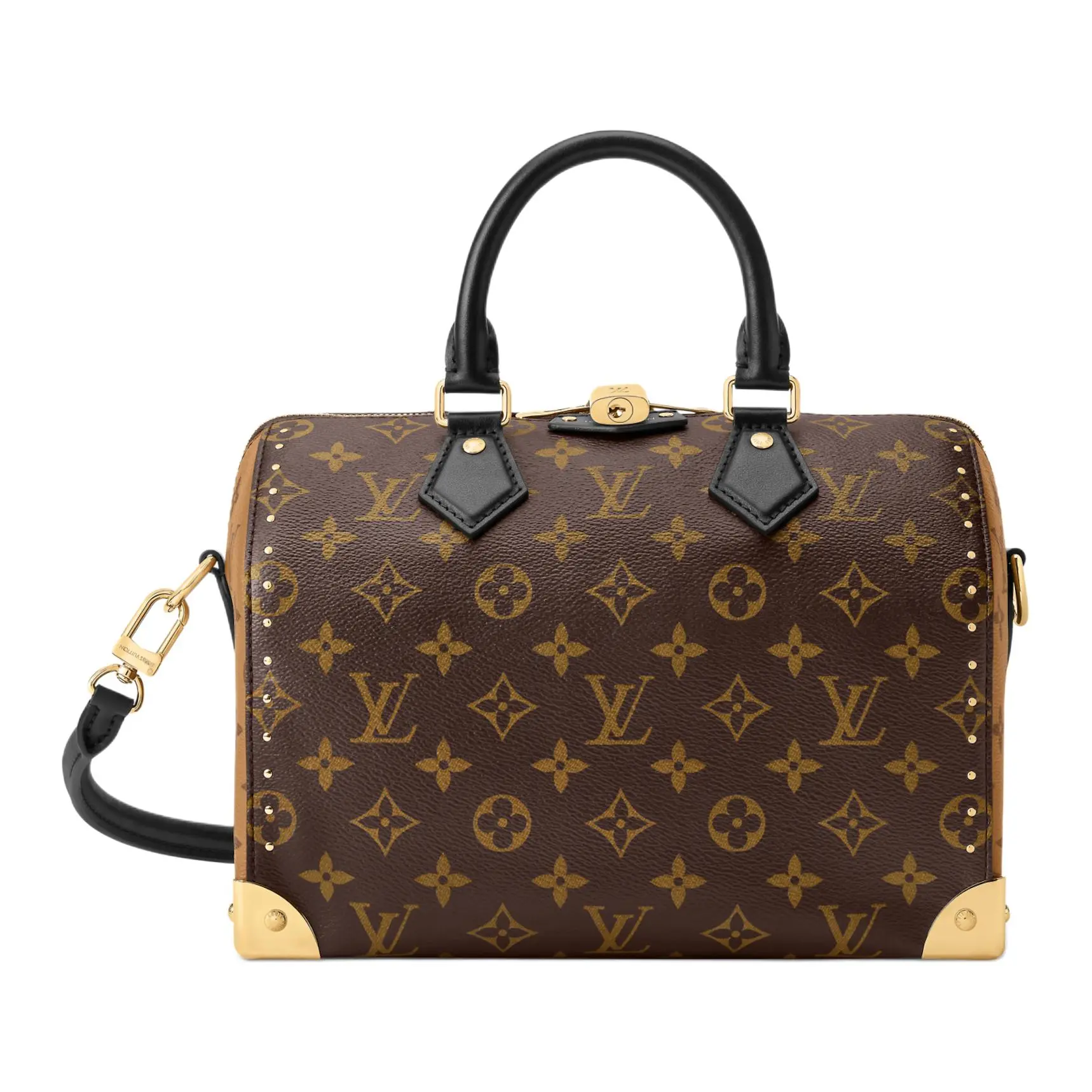 Women's Louis Vuitton Speedy Trunk 25 Handbag - Monogram-Print Coated Canvas, Leather Trim, Brown - Dual-Handled, Carry-All, Elegant Fabric Women's Handbags, Dual-Handled Women's Handbags