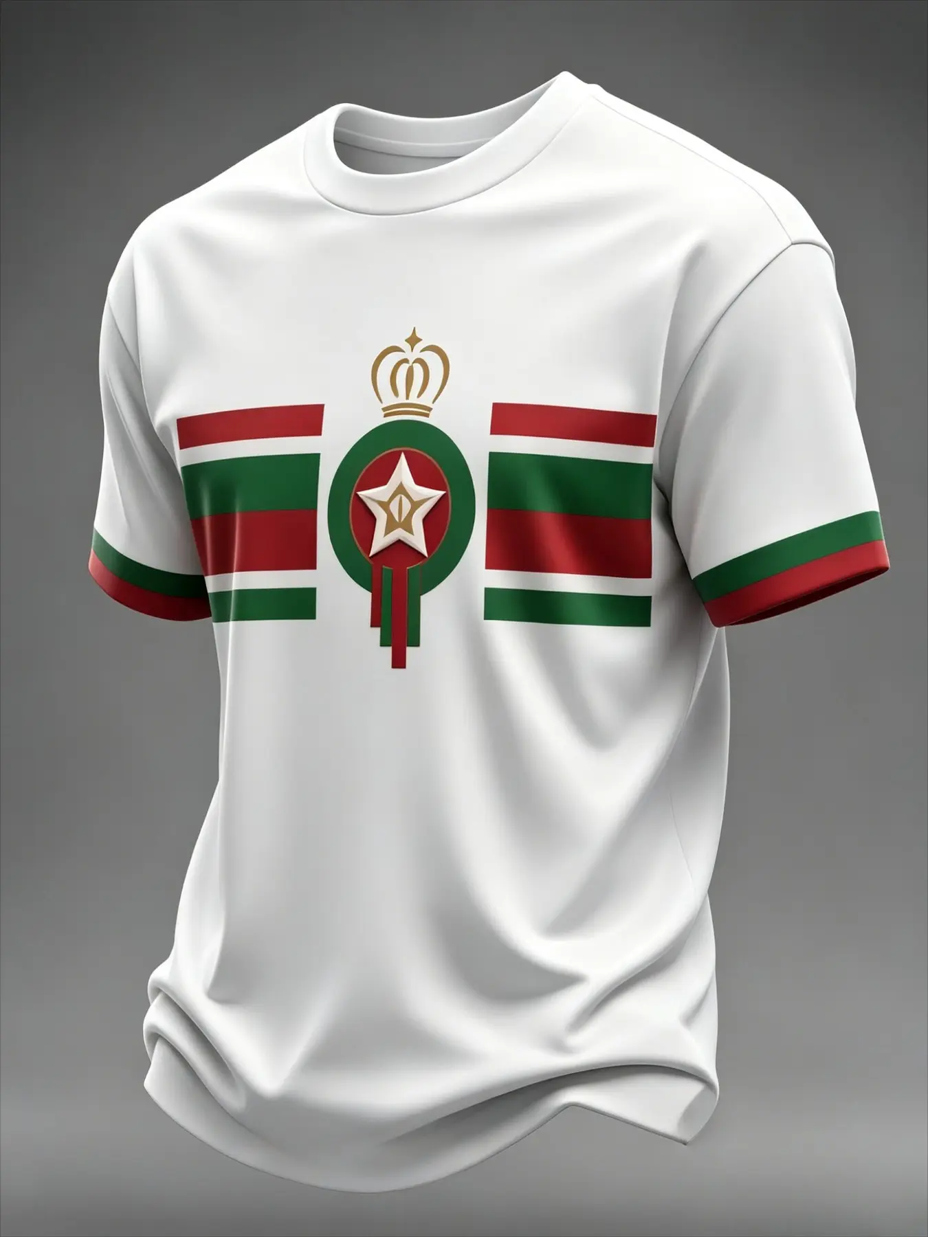 Moroccan 2026 Summer Soccer Jersey, Islamic 3D Print Short Sleeve, Men's Round Neck Sport T-Shirt, Sweat-Wicking Breathable Apparel, Football Tee, Breathable Athletic Top, Sports Clothing