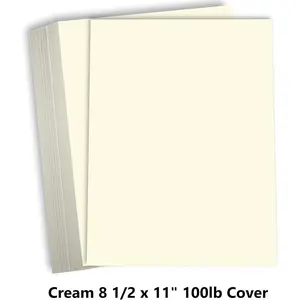 Cream Colored Cardstock Thick Paper 8 1/2 x 11" Heavy Weight 100 lb Cover Card Stock for Printer 50 Pack