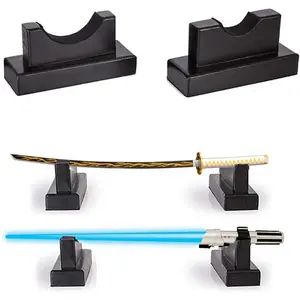 Lightsaber Display Stand Katana Showcase Wooden Desk Display Case, Lightsaber Samurai Swords Horizontal Exhibition