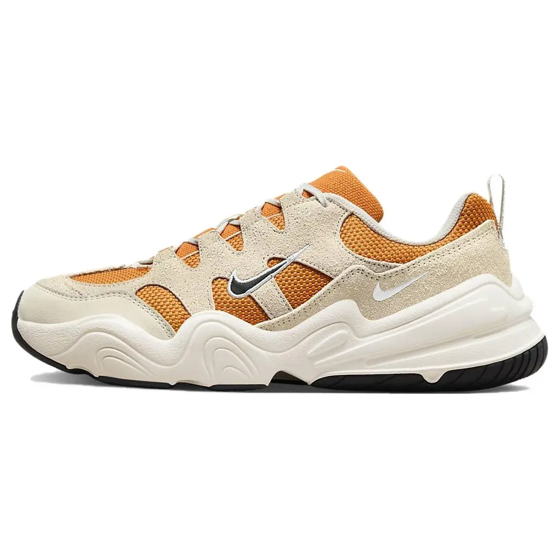 Nike Tech Hera Comfort Low-Top Casual Sneakers for Men in Gray and Orange Verifiable, with credentials and supporting global authentication