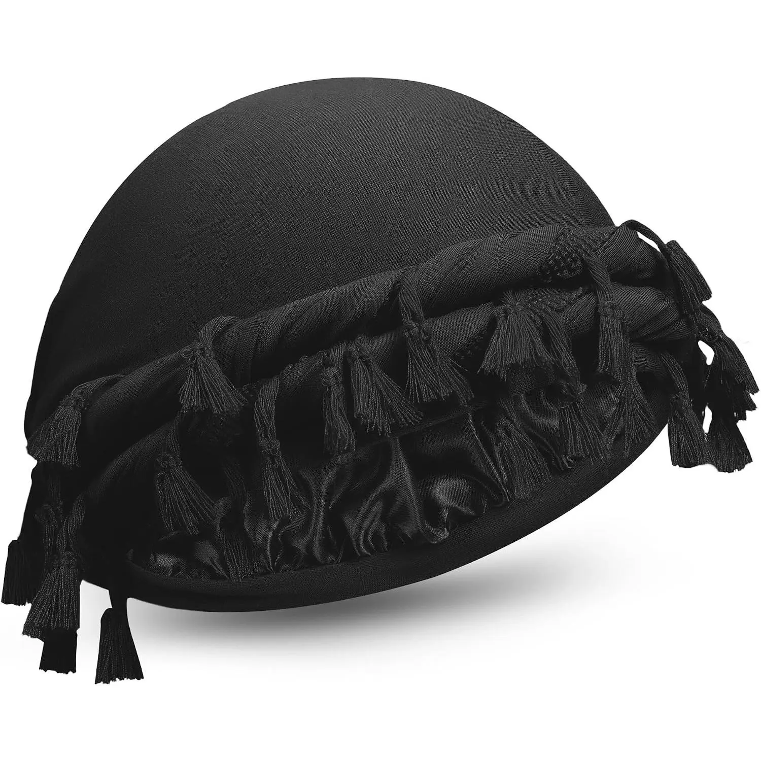 Men's Satin Lined Silky Turban Head Wrap Durag Bonnet - Breathable Stretch Fit, Adjustable Long TailGift
