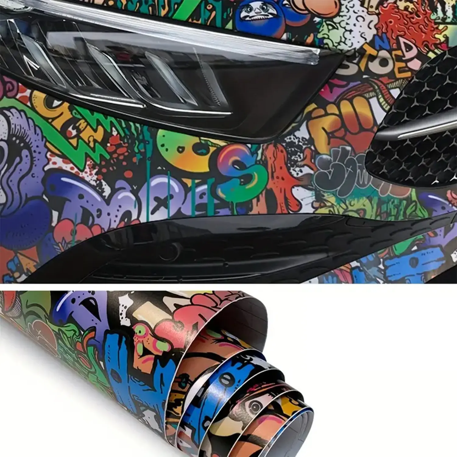 Car Stickers, Cartoon Letter Graffiti Sticker, Sticker Decals – Creativity Bomb Vinyl Wrap Film for Cars, Motorcycles, Scooters, Bikes, Bubble Free Air Release Technology, Easy to Apply & Remove, Waterproof & Sunproof, DIY Decal for Teens & Adults