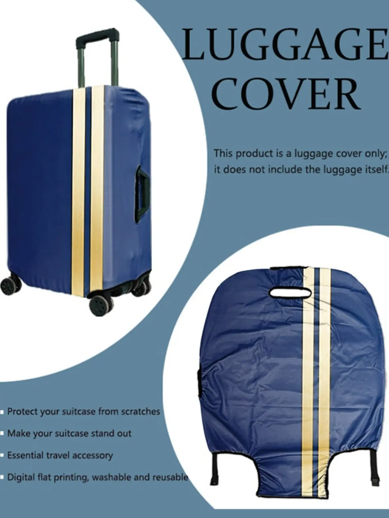 1pcs Luggage Protective Cover, All over Print Design, Suitable for 20-28 Inch Suitcases, Thick High-Quality Fabric, Essential Travel Accessory, Luggage Accessories