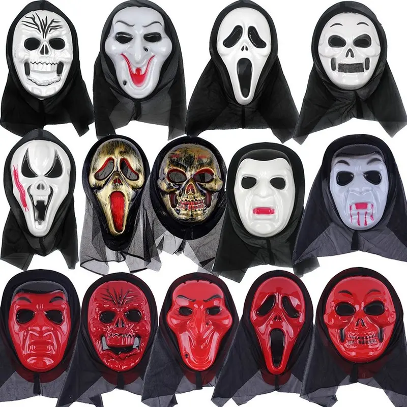 Halloween Horror Mask Scary Ghost Face Full Head Mask for Adult Party Cosplay Prank Creepy Skull Scream Mask Men Women