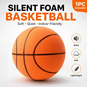 Silent Foam Basketball, Soft Indoor Basketball for Home Training, Low Noise Basketball, Quiet Bounce Sports Ball, Lightweight Foam Ball for Teens & Adults, Noiseless Basketball