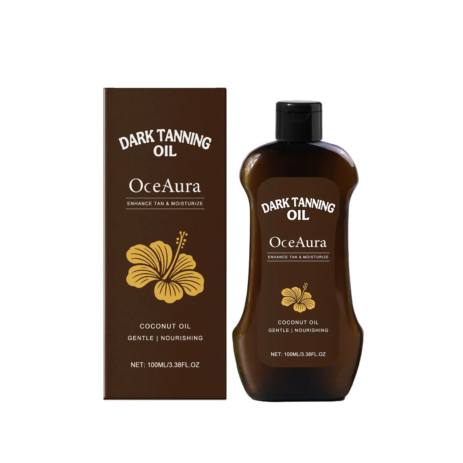 Dark Tanning Moisturizing Oil, Nourishing Skin Care for Natural Bronzed Glow
