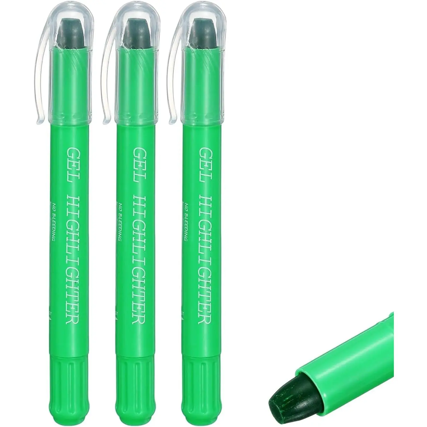 Fluorescent Yellow Highlighters, 3 Pack Gel High  No Bleeds