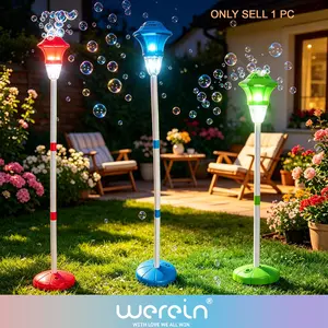 Height Adjustable Automatic Toddler Bubble Machine with LED Light & Music, Kids Standing Outdoor Bubble Blower Toy, Requires 3 AA Batteries & Bubble Solution (Not Included), Summer Backyard Party Wedding Toy, Adjustable Bubble Maker #GLOBAL PICKS