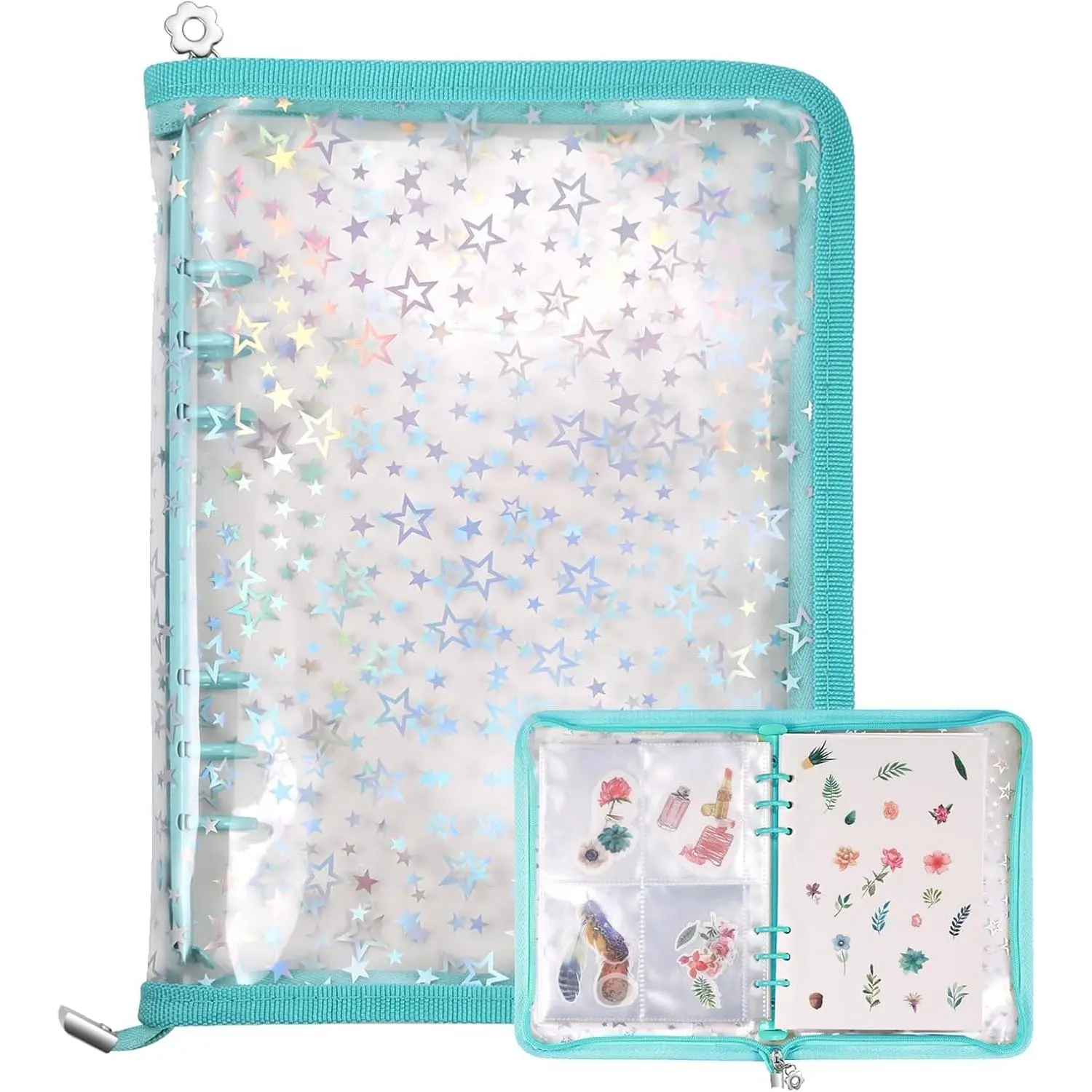 4 in 1 Sticker Storage Organizer, Binder with Storage Sleeves and Release Paper,  Sticker Collecting Book Album Holder, A5 Blank Container Organizer
