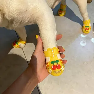 Bestselling stylish jelly dog shoes with highly elastic silicone soft sole, skin-friendly and comfortable. Breathable design cools paws in summer, protects feet from dirt and scratches, ideal for dogs' daily outings.