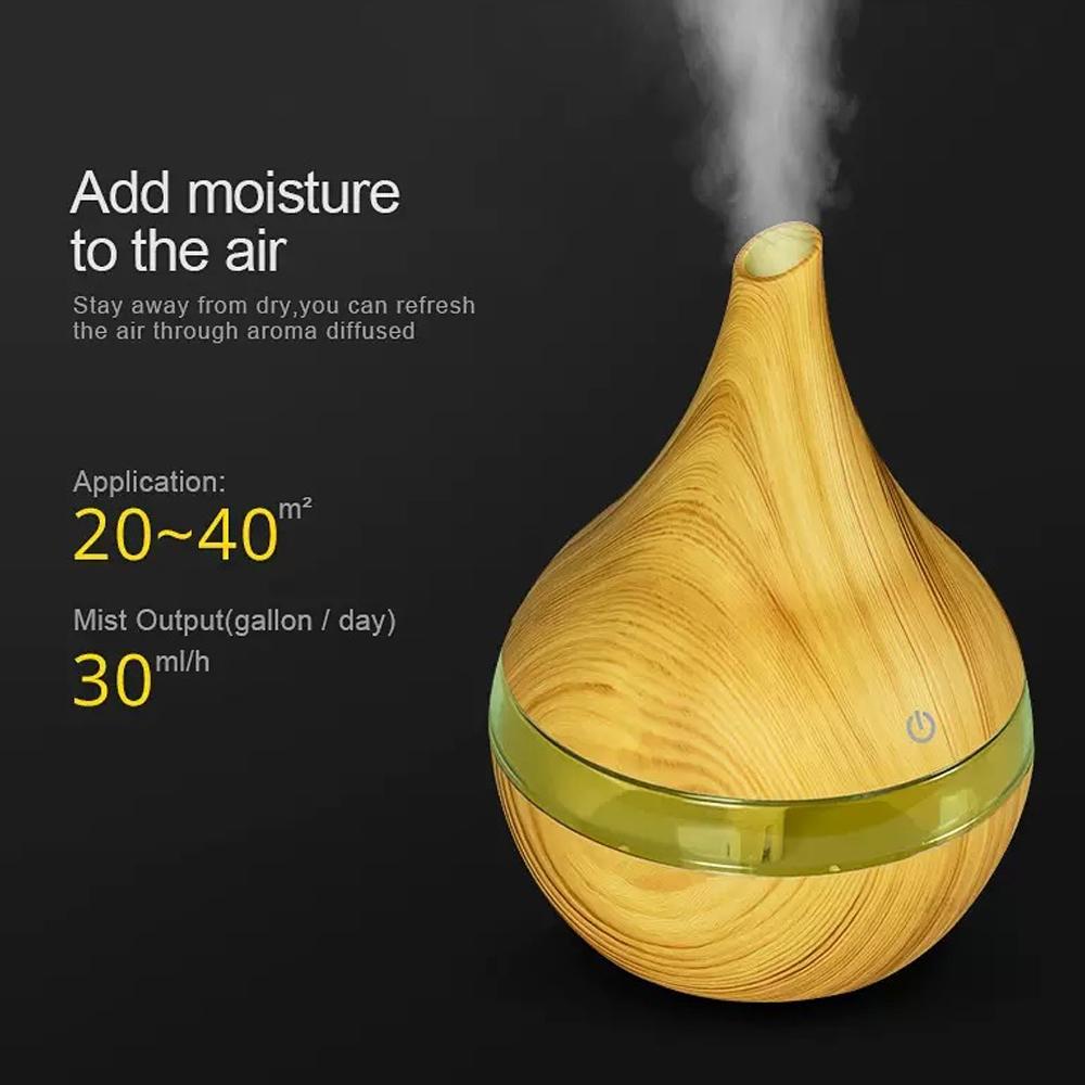 300ml Diffuser, 7 Color Changing Night Lights, Remote Control, Ultra Quiet Operation, Auto Shut-Off, Mist Control, Perfect for Nightstands