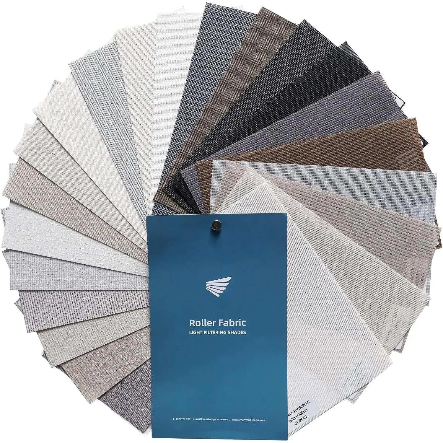 Light Filtering Motorized Roller Shades Fabric Sample, Work with Zigbee Homekit Matter Thread Z-Wave Alexa,  Cordless Window Shades with Remote Control, Customized Size (25 Colors)
