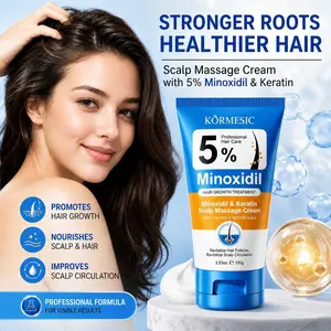 KORMESIC 5% Minoxidil Scalp Massage Cream 100g, New Upgraded Formula, Nourish roots, strengthen strands, reduce breakage, Soothe scalp, improve dry frizzy hair, Keratin helps repair hair, mild texture, easy to absorb, Hair Repair Treatment