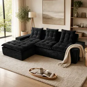 Upgraded Boneless Modular Sectional Chenille Sofa, Soft-Seat Cloud Couch for Living Room & Apartment, No Assembly Required