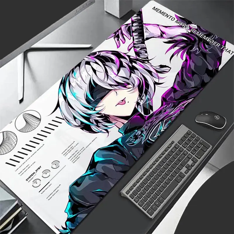 Nier Automata 2B Anime Anti-Scratch Mouse Pad, XXL Gaming Desk Mat with Smooth Rubber Surface, Non-Slip Base, Extended Keyboard Mousepad for PC Laptop Gamers, Ideal Gift, Anti-Scratch Mouse Pads backtoschool