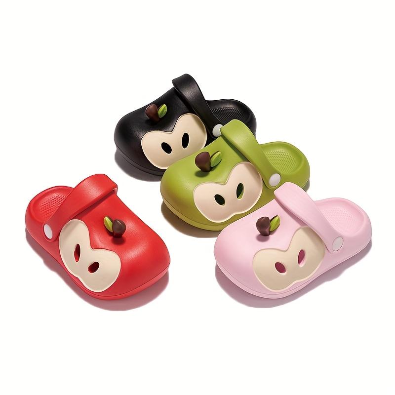 Children's Apple Clogs Summer Closed-Toe Cool Slippers for Boys and Girls, Toddlers, and Kids, Non-Slip Soft Sole Baby Beach Shoes, Cute Slippers for Middle and Older Toddlers