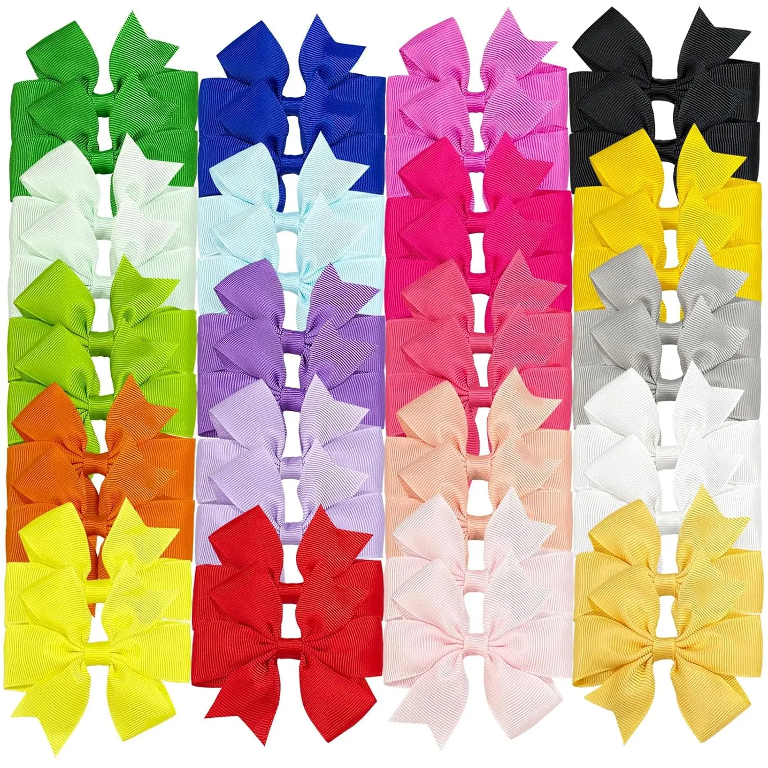 40 count 3inch Hair Bows for Girls, Boutique Grosgrain Ribbon Bows | Pinwheel Hair Bows  Clips For Girls   Accessories Teens In Pairs (3inch-40pcs Bows)