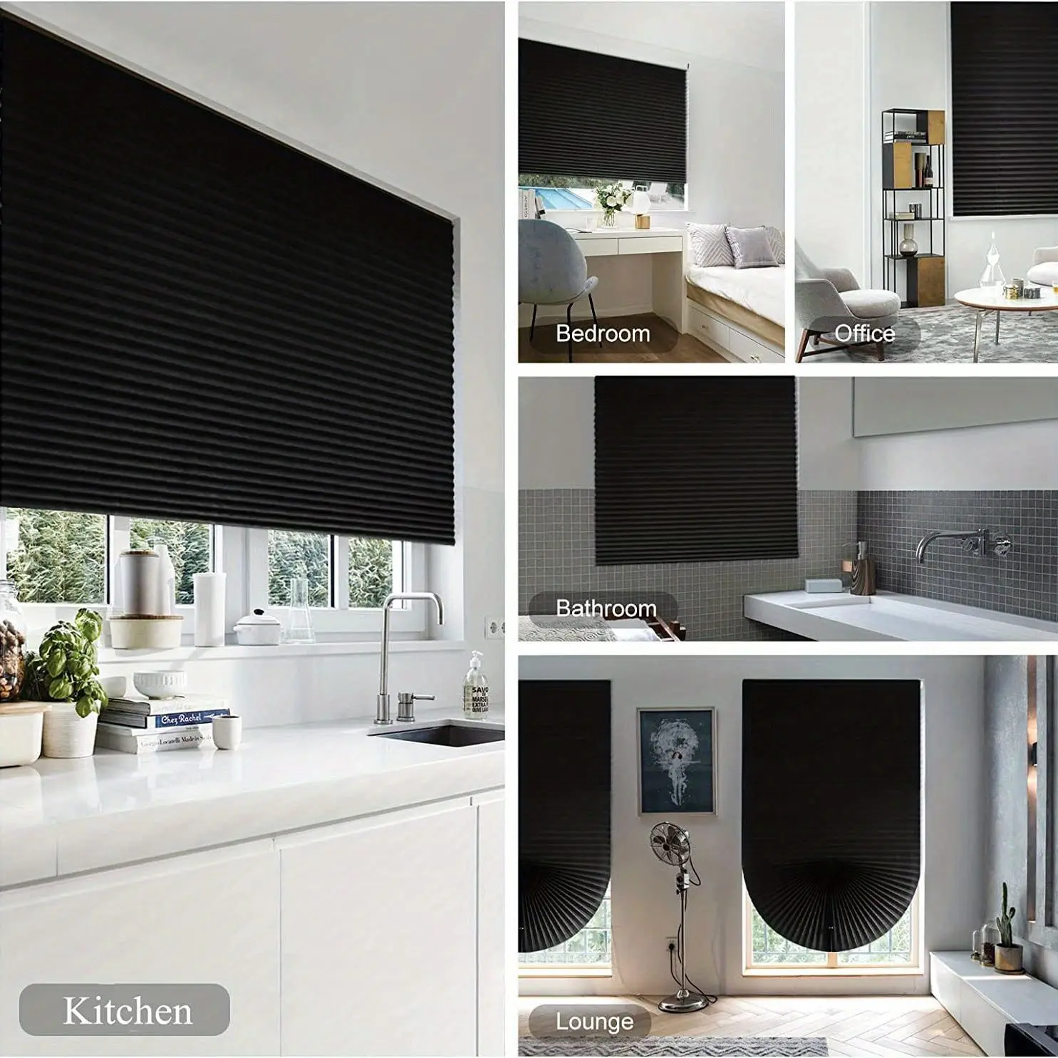 Portable Full-Shading Self-Adhesive Pleated Blind, Non-Perforated Adhesive Window Cover for Home Decor Windows